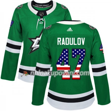 Dallas Stars Dresy Alexander Radulov 47 2017-2018 USA Flag Fashion Zelená Adidas Authentic - Dámské
